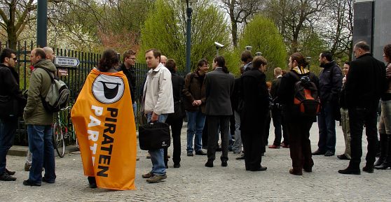 Activistas Piratas en Bruselas