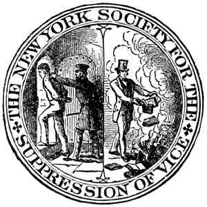 logotipo de 'New York Society For The Suppression Of Vice'