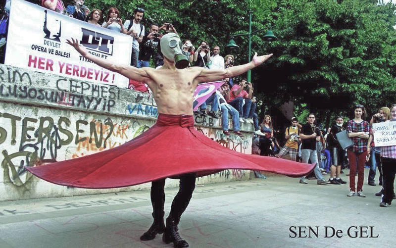 Whirling Sufi protester