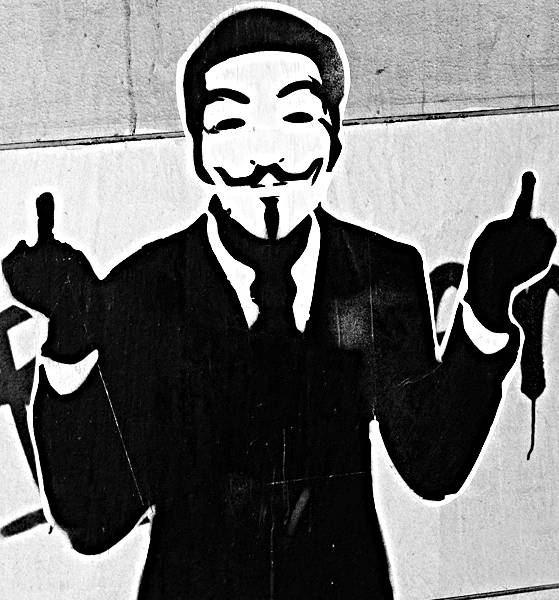 imagen de un grafiti de anonymous